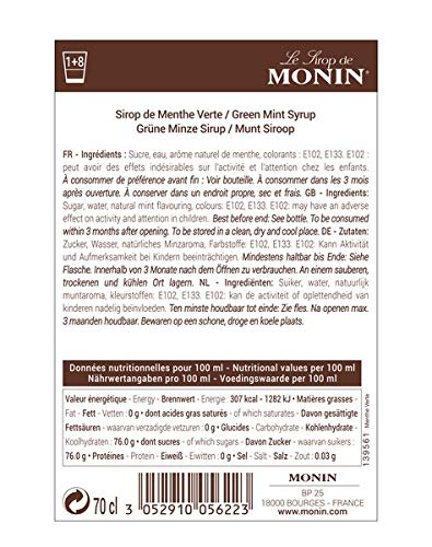 Monin Le Sirop de Monin PFEFFERMINZ 0,7l - 700 ml - Imagen 3