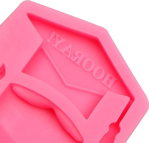 Miniatura 8 de Moldes de silicona para chocolate con tapa de graduación, moldes para hornear fondant de graduación 2023 para decoración de pasteles, decoración de