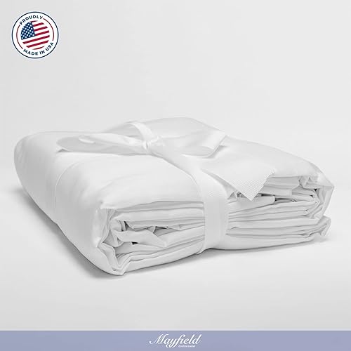 Miniatura 8 de Mayfield Juego de funda de edredón tamaño King con fundas de almohada fabricado en Estados Unidos  Juego de funda de edredón de hotel 100% algodón