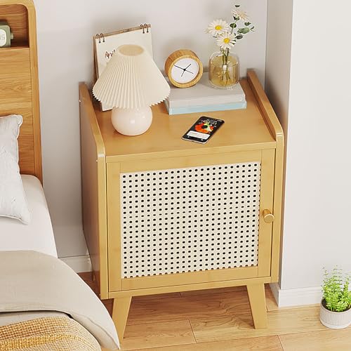 Table de Chevet en Bambou Rangement Petit Espace Meuble Lit