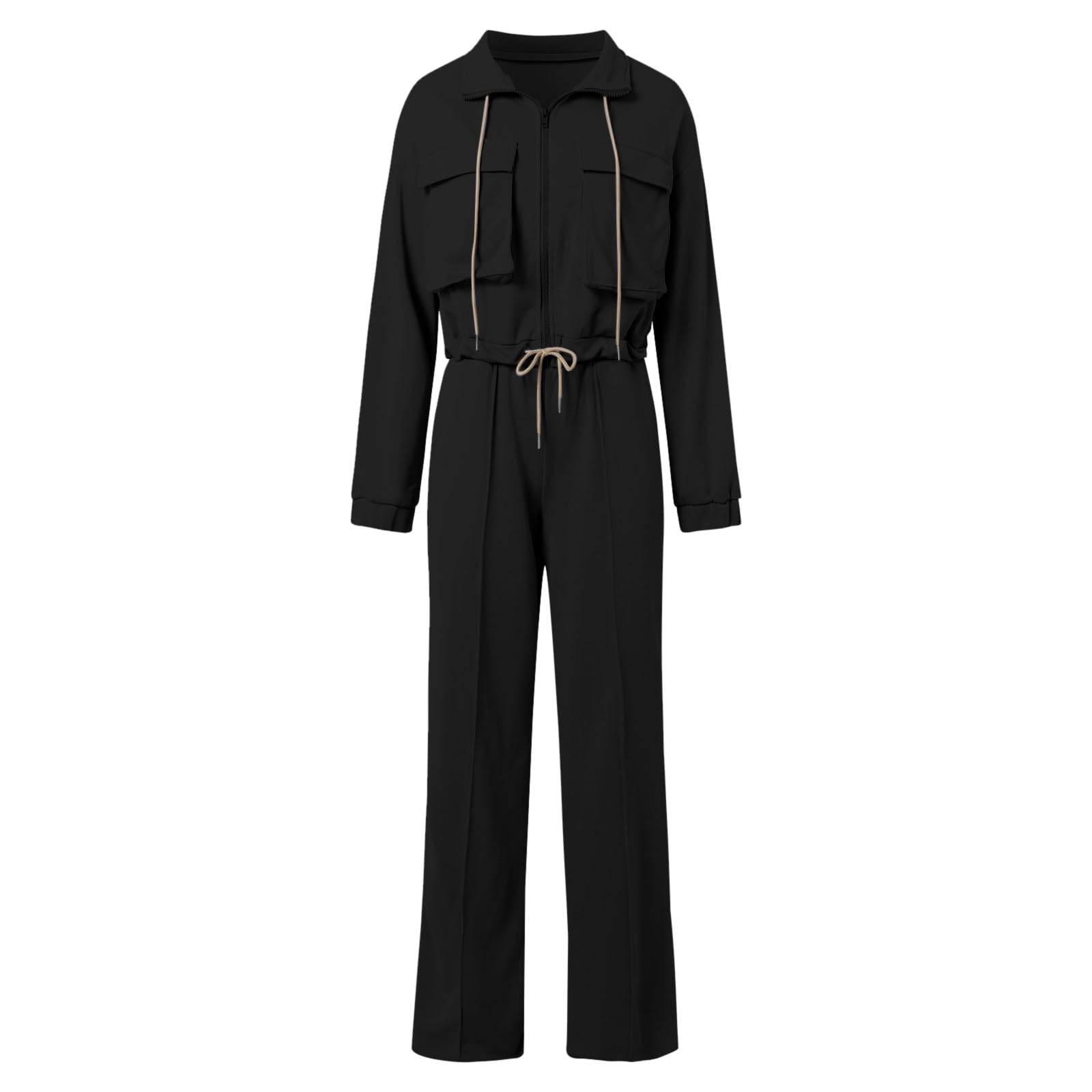 Tute da Donna Set Pantaloni Cargo da Donna Completo a Due Pezzi Completo con Coulisse Zip Intera Giacca da Lavoro Corta e Set di Pantaloni Lunghi con Coulisse Tasca Casual Tinta Unita Tuta da