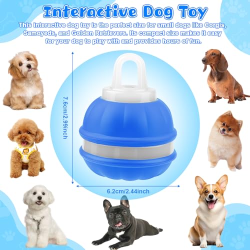 Interaktives Hundespielzeug, Interaktiver Spielball für Hunde, Hundeball Welpenspielzeug Ball Wicked Ball Dog Ball mit 3 Spielmodi, Elektrischer Hundeball mit Kauschnüren für Kleine Hunde & Welpen