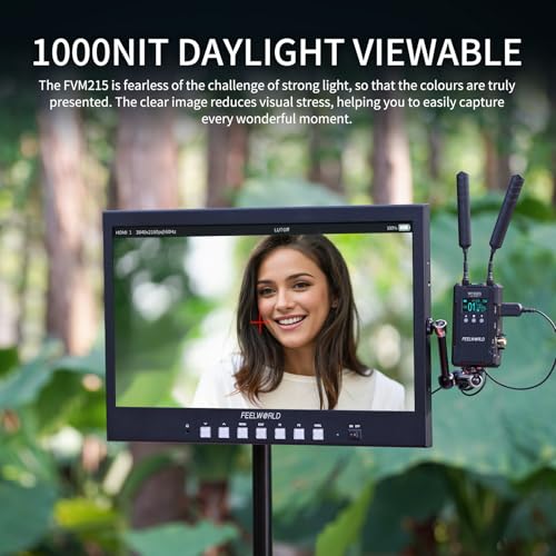 Image of FEELWORLD FVM215 21.5 Inch 1000nit High Bright Production Broadcast Studio Monitor with Waveform LUT 8 Bit Color Depth 4K60Hz HDMI 3G SDI in and Out