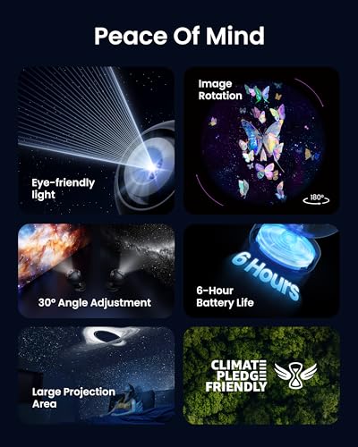 Image of POCOCO Galaxy Star Projector for Bedroom with Replaceable Optical Film Discs, Home Planetarium Night Light Projector with High-Definition Soft Light for Relax, Study, and Meditate, Stress Relief Gifts