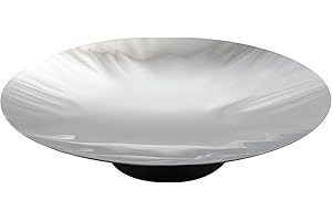 Abert FP050 Imperfetto Centerpiece Raised Display Platter with Wood Base and Stainless Steel Top
