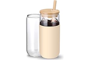 Amber 20oz Glass Water Tumbler with Silicone Protective Sleeve