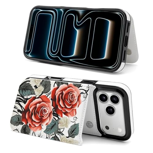 Coque fine iPhone 17抗震 protection motif fleurs et rangement carte