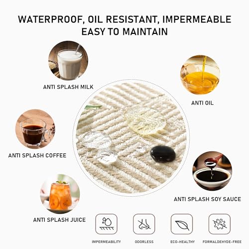 Linen Tablecloths for Rectangle Tables,6 FT Table Cloth Advanced Waterproofing Technology for Dinningroom,Farmhouse