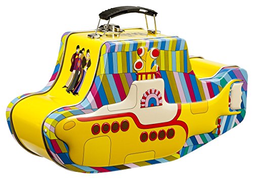 Vandor 64269 The Beatles Yellow Submarine Shaped Tin Tote with Embossing, Multicolored