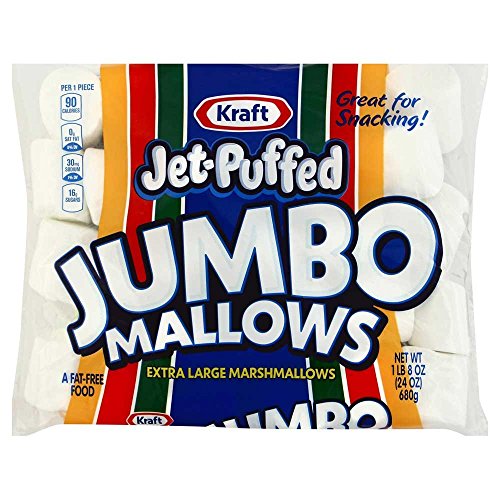 Jet Puffed Jumbo Marshmallow Snack, 24 Ounce - 8 per case.