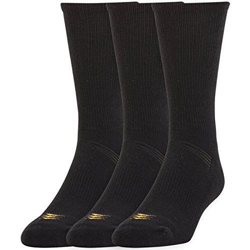 PowerSox Men's 3-Pack Cushion Crew Socks with Coolmax, Black, Shoe ...
