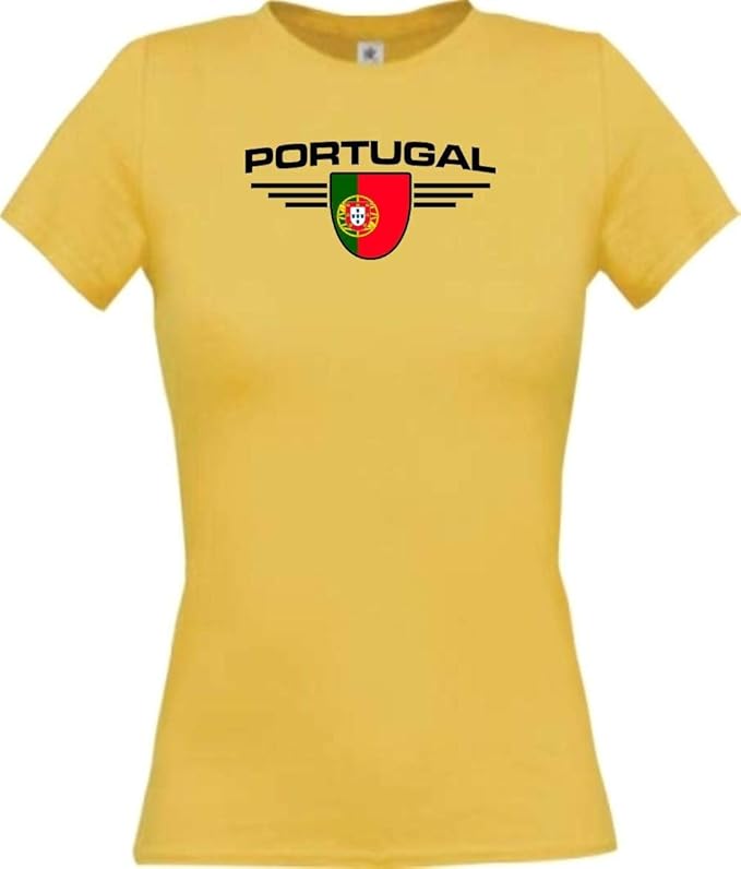Shirtstown Camiseta de Mujer de Portugal, con Nombre de la deseada y