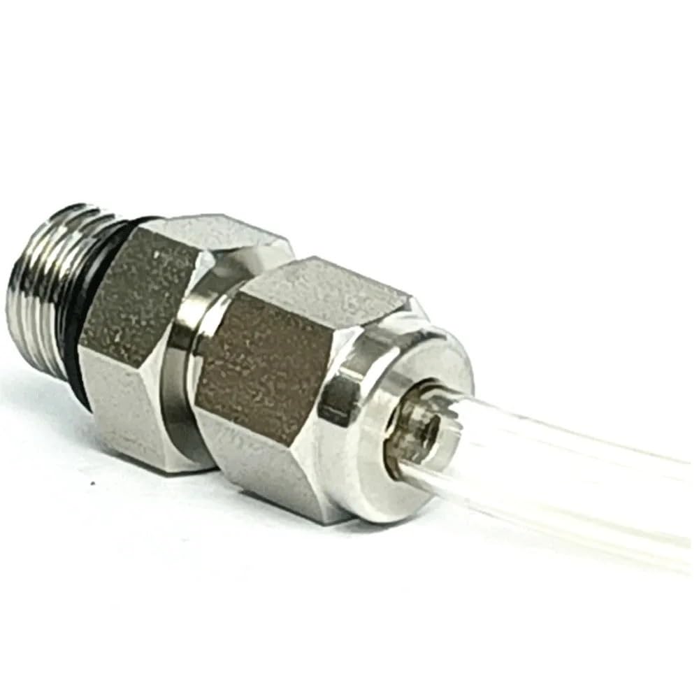 Conector de tubería de acero inoxidable SUS316L de giro rápido con manguera de aire de 6 x 4 mm (7/16-20UNF macho)
