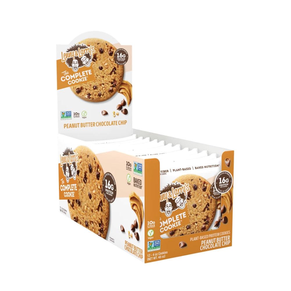 Lenny & Larry - Scatola Di Biscotti Completa (12x113g) - Biscotti proteici - Scatola di 12 biscotti proteici - Cioccolato al burro di arachidi