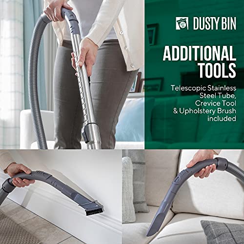 Dusty Bin Bagless Cylinder Vacuum Cleaners – Powerful, Lightweight Floor & Carpet Bagless Vacuum, Large 6L Canister, Easily Portable - Easy to use for Stairs and Car Cylinder Vacuum Cleaner - Image 6