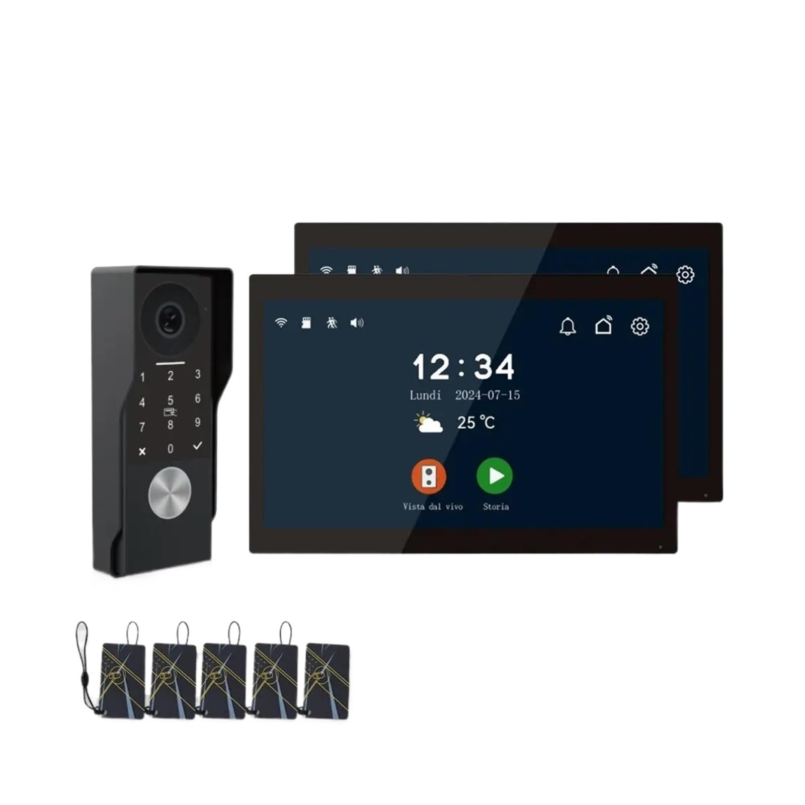 HVSYVVSRL Touch Screen Supports IP Cable1080P Waterproof Camera WIFI7/10-inch IPS2cableTuya Smart Intercom Doorbell With Cable Two Way Audio(1V2 10inch B)