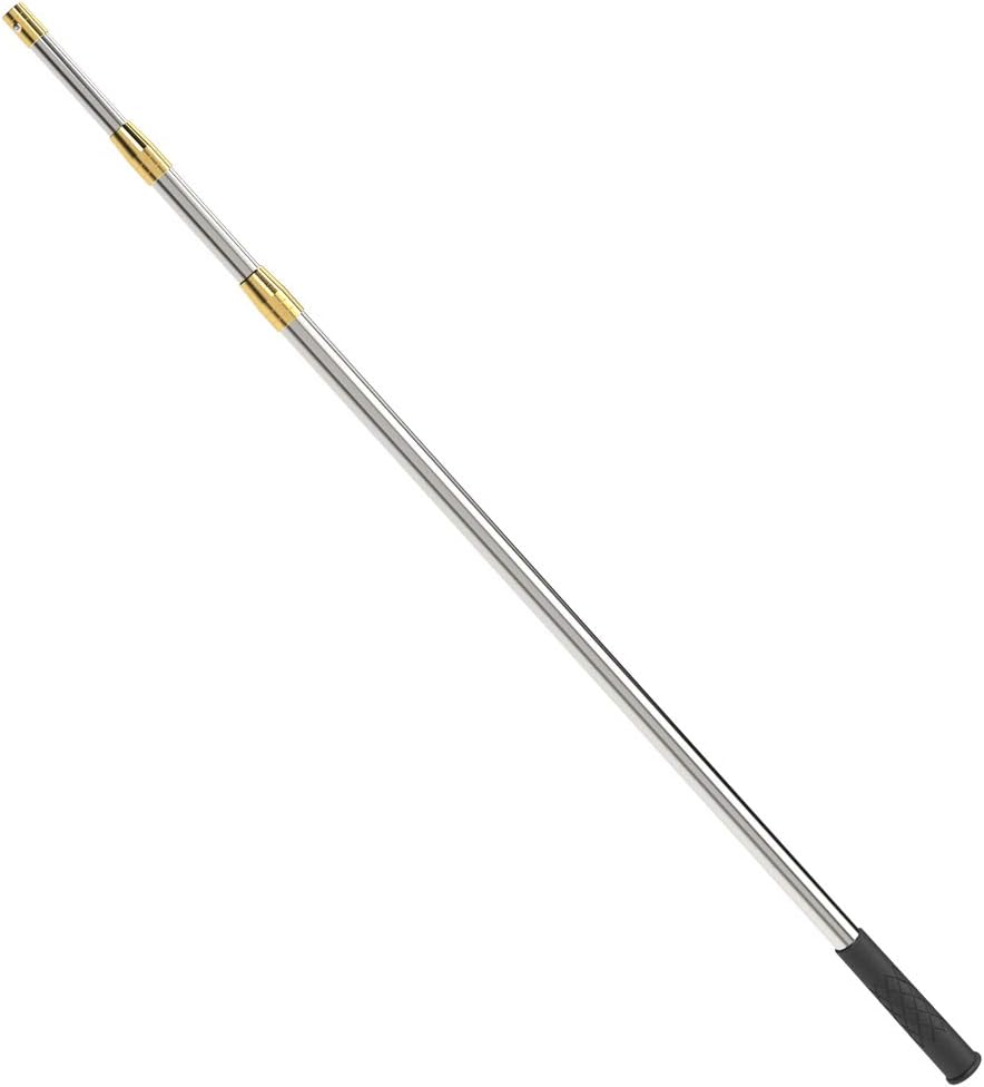 Cyfie 185cm 6Ft Retractable Telescopic Pole, Stainless Steel Fishing Pole with 8mm Screw, Capable for Fishing Hook Harpoon