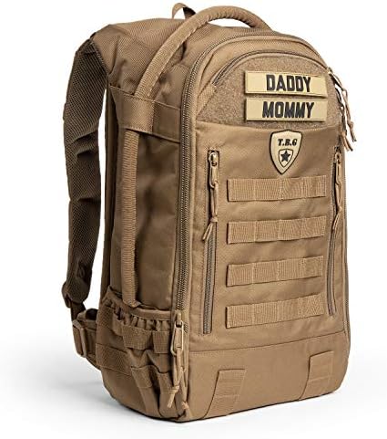 TBG - Mens Tactical Diaper Bag Backpack w/Built-in Changing Mat, Stroller Strap