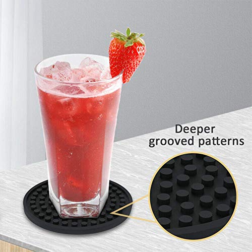 Silicone Coasters For Drinks Set Of 6 Coasters With Holder For Wooden Table Funny Bar Coaster For Drinks Absorbent House Warming Presents For Women Farmhouse Cup Mat For Coffee Table #TOP2