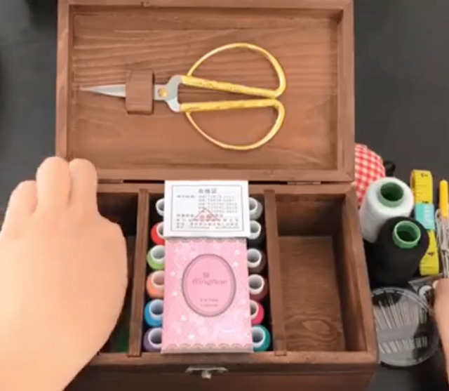 Scatola Da Cucito In Legno Stile Vintage - Organizer Per Fili, Aghi E Accessori, Con Motivo Tarassaco, Ideale Per Scrivania - Foto 3