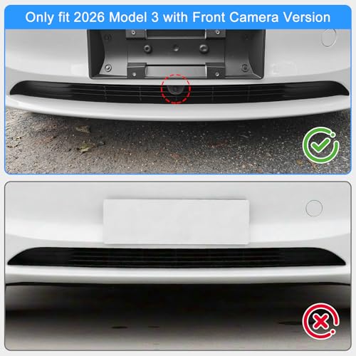 KUNIST Grille Mesh Inserts for New 2026 Tesla Model 3 Highland with Front Camera Version Front Air Inlet Vent Grille Cover Replacement for Tesla Model 3 2026 Accessories (Not Fit Model 3 Performance) by KUNIST - Image 2