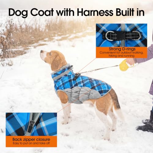 Image of Lelepet Dog Winter Coat Waterproof Small Dog Coat with Harness Built in