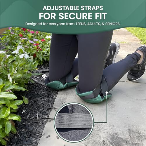 Image of Garden Guru Cushioned Gardening Knee Pads with Adjustable Straps - Soft Inner Liner, Ultra Comfort Padding, Garden Kneelers for Yard Work, Cleaning, Household Chores, Roofing, and More (4 Pack)