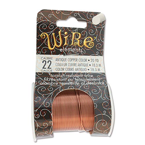 Image of The Beadsmith Wire Elements 22-Gauge Lacquered Tarnish-Resistant Copper Wire for Jewelry Making, 20 Yard, 18.29 Meter Spool