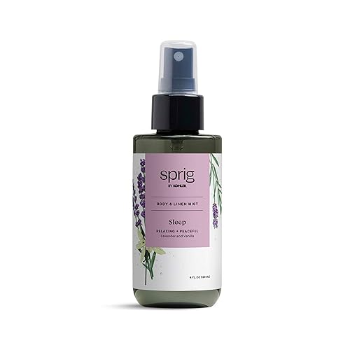 Sprig by KOHLER Lavender + Vanilla Body and Linen Mist, fragancia 100% natural y aceites esenciales, para ropa de cama, ropa o piel para relajarse y