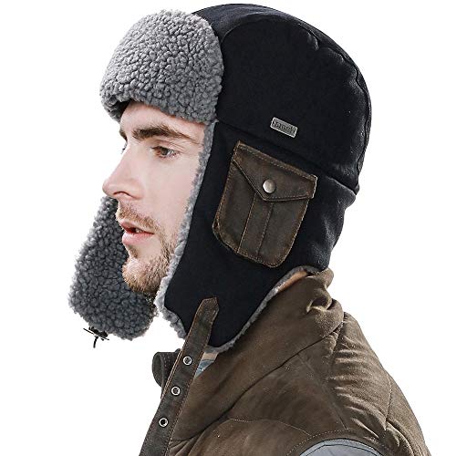 Chapeau bomber pour femmes et hommes ushanka russe idéale pour le ski et la montagne