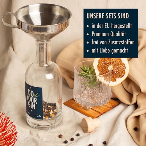 DIY Gin Infusion Set by Craftly | Gift Set | Great Gift for Him, Her, Partner, Anniversary, Birthday | for Men and Women l Spices & Bottles