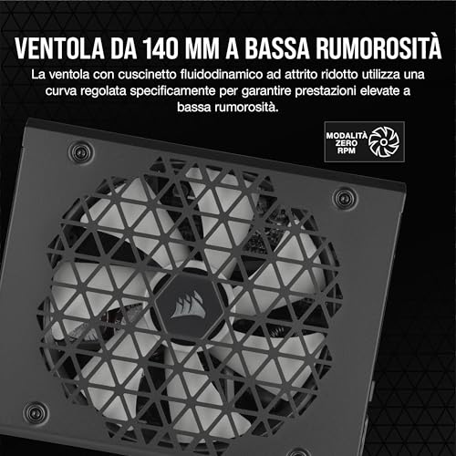 RM1200x SHIFT Alimentatore ATX Interamente Modulare - Interfaccia Modulare Laterale - Compatibilità con ATX 3.1 e PCIe 5.1 - Modalità della Ventola Zero RPM - Nero - Alimentatore - Immagine 5