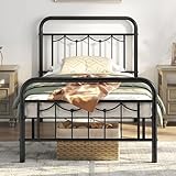 【Robust & stabil】Dieses Einzelbett besteht aus dem soliden Lattenrost, dem hohen Kopf- und Fußteil und 6 stabilen Metallbeinen. Mit der maximalen Belastbarkeit mit bis zu 204 kg ist dieser Metallrahmen für den langfristigen Gebrauch geeignet.