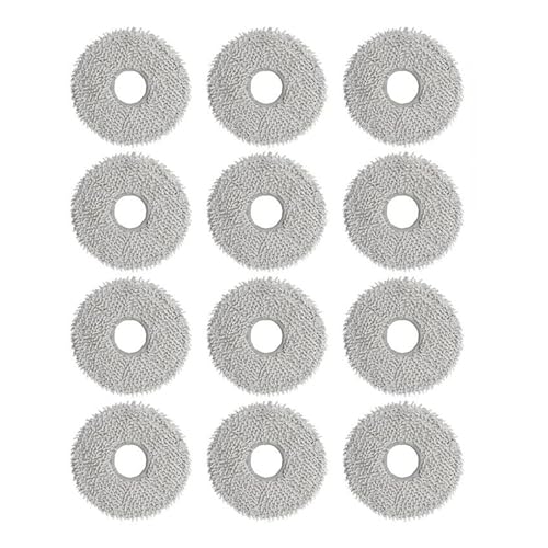 Compatible for ECOVACS T30S/ T30S Combo , Robot Vacuum Cleaner Accessory Spare Parts Kit Main/Side Brush, Filter, Mop Rag, Dust Bag(12 pcs Mop Rag)