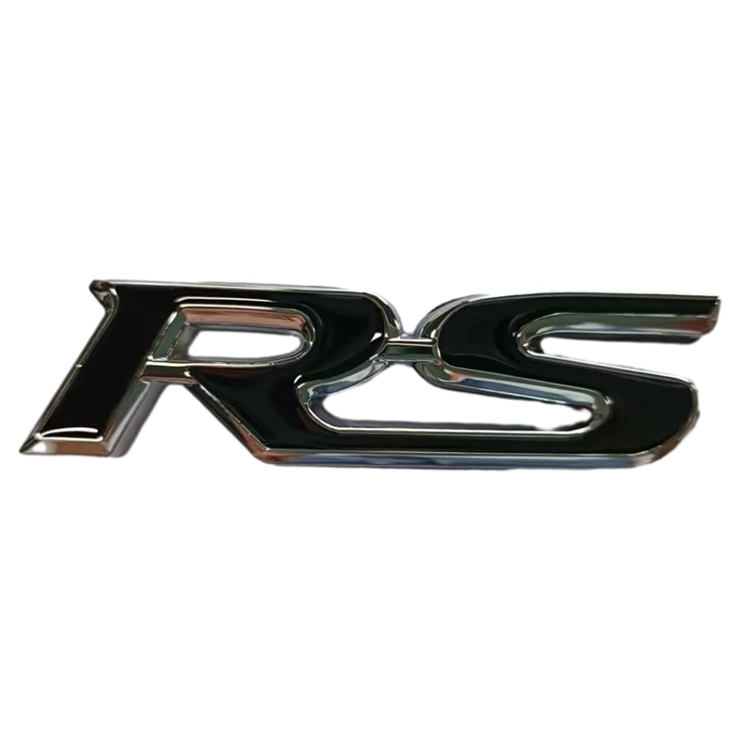 3D Raised Letters RS Emblem Fender Metal Badge with Adhesive Backing Fits for Camaro Series Automotive Decoration(Black)
