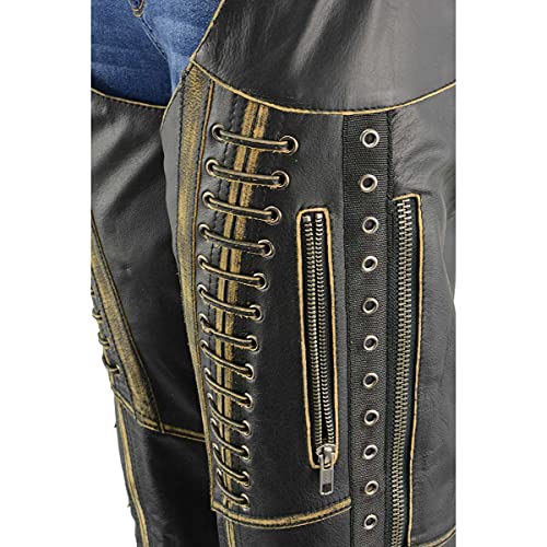 Image of Milwaukee Leather Premium Leather Motorcycle Riding Chaps for Women Bikers