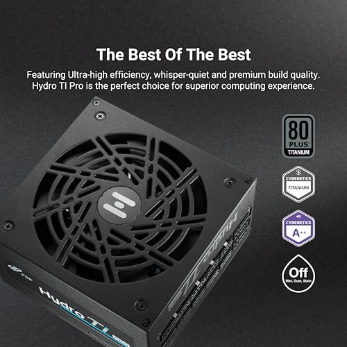 Image of FSP Hydro Ti PRO 1000W Power Supply, ATX3.1 PCIe 5.1 Ready, 80 Plus & Cybenetics Titanium Efficiency, Native 12V-2x6 Connector, Lambda A++ w /135mm FDB Fan, 10 Year Warranty (HTI-1000M-GEN5)