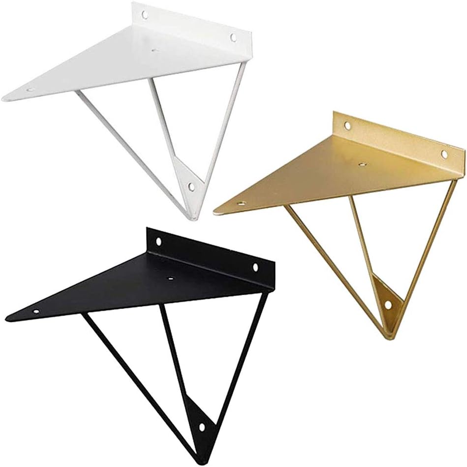 Shelf Brackets, Shelf Bracket, Pack of 2 Wall Mounted Shelves Brackets,Triangle Shelf Support(Gold,11inch(28cm))
