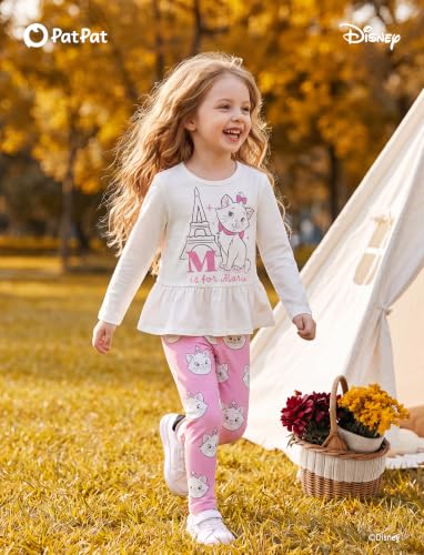 Image of Disney Toddler Girls Clothes Long Sleeve Shirt Leggings 2pcs Outfits Set