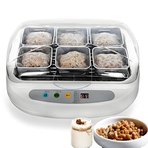 AiODiO Máquina de fermentación de natto de 3,5 L, máquina de fermentación eléctrica, con Panel de Control Inteligente, Temperatura Ajustable para Bar doméstico y Tienda de postres.