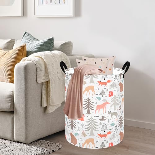 Image of Kids Laundry Storage Hamper Toys Nursery Bin with Handles | Gift Laundry Basket ,Storage Basket for Kids Room Bedroom Decor