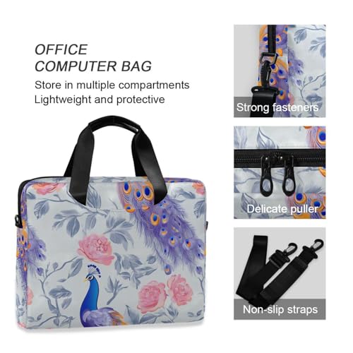 Funda de bolso para portátil 15.6 pulg diseño pavo real miniatura 6
