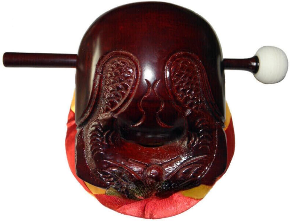 5" Temple Block Zen Drum Buddhism Muyu Buddhist Annatto Wooden Fish