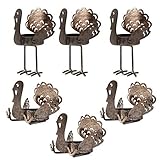 SAND MINE 6 Pack Metal Turkey Tea Light Candle Holders, Thanksgiving Candle Holder, Turkey Candle Ho