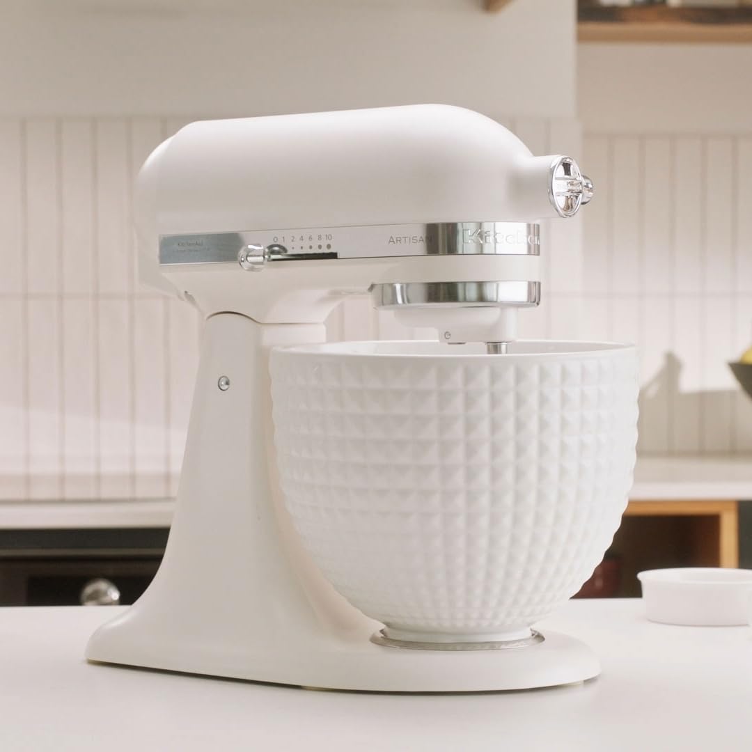 KitchenAid Artisan 5KSM156CXEPL robot kuchenny 4,7 l, obrotowa głowica silnika, ceramiczna miska, napęd bezpośredni, 10 stopni prędkości, mieszadło planetarne, kolor biały