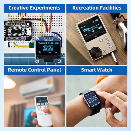 Image of 5 Pcs 0.96 Inch OLED Display Module, 128x64 Pixel SSD1306 Luminous I2C OLED Display Board Compatible with Arduino Raspberry Pi ESP32(Blue)