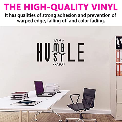 Wall Decals For Men, Wall Stickers For Bedroom, (Easy To Apply), For Office Gym Living Room Dorm, Women Quotes Positive Inspirational Motivational Soccer Basketball Baseball Football Workout Modern Boss Business Success Saying Poster Vinyl Art Decor Home Stickers, Stay Humble Hustle Hard 21"X12" #TOP1