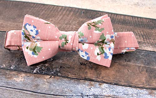 Spring Notion Boys' Cotton Floral Bow Tie 18-Light Pink M #TOP1