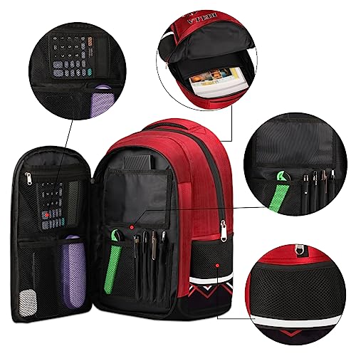 Personalized Kids Backpack Custom Backpack Schoolbag Children Bookbag for Boys & Girls Glitter Red Cheer2