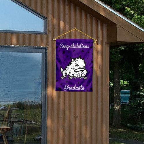 Texas Christian Horned Frogs Graduation Gift Banner Flag - Image 3